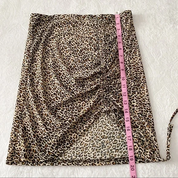 Shein Leopard Print Ruched Skirt & Top - Picture 5 of 9